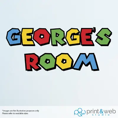 £13.99 • Buy Personalised Super Mario Room Name Decal Wall Sticker Bedroom Vinyl Kids Nursery