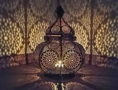 Moroccan Turkish Lamp Vintage Candle Holder Outdoor Candlestick Table Lantern • $76.49