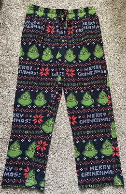 Dr. Seuss The Grinch Pajamas/PJ Pants/Bottoms - Black/Green - Men's Size L • $9.99