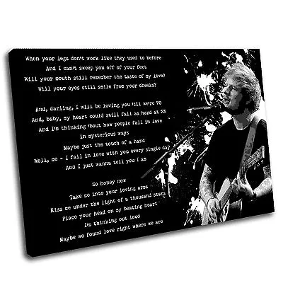 Ed Sheeran Canvas Lyrics Wall Art Print Framed Picture 1 PREMIUM QUALITY S • £85.79