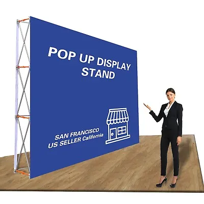 8x8ft Tension Fabric Pop Up Display Backdrop Stand Trade Show （Frame Only） • $269