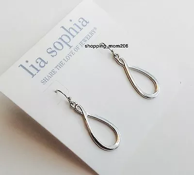 Lia Sophia  Infinity  Silver Tone Earrings • $14.99