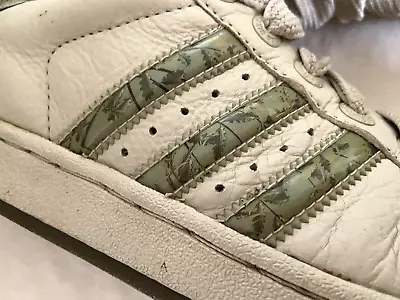 $20 • Buy Adidas Superstar Leather Shoes 8 Clamshell Toe Green Stipe 723001