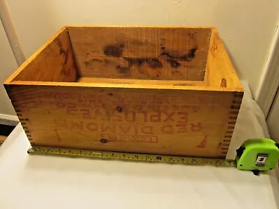 Vintage Wooden Box RED DIAMOND EXPLOSIVES I.C.C.-14 Austin Ohio • $30.98