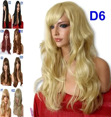 Ladies Long Curly Wigs For Women Wavy Hair Party Cosplay Wig • £12.99