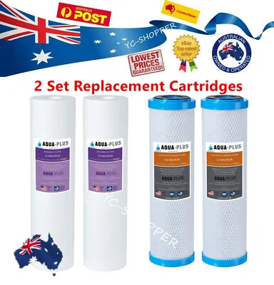 $29.95 • Buy 2 Set 0.5 Micron Sediment Coconut Carbon Replacement Water Filter Cartridges