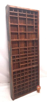 $105 • Buy Authentic Vintage Wooden Letter Press PRINTER'S TRAY Shadow Box India #22