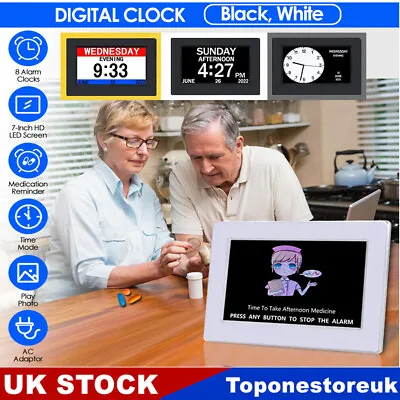 LED Digital Day Calendar Clock For Memory Loss Elderly Seniors Dementia Elderly • £29.44
