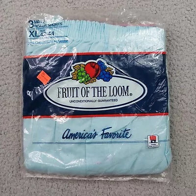 Vintage 80s Fruit Of The Loom Men's 3 Pair Boxer Shorts Size XL 42-44 USA NEW • $26.99