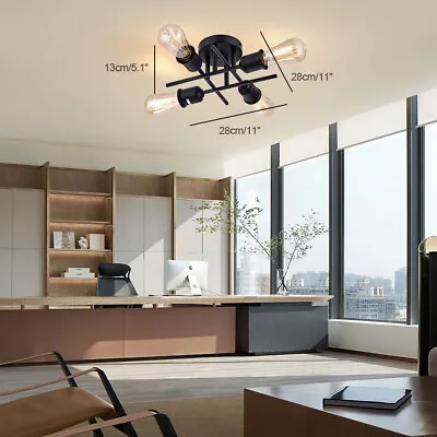 4-Light Farmhouse Lamp Pendant Ceiling Light Fixture Industrial Chandelier Metal • $21.85