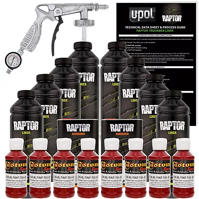 U-POL Raptor Tintable Blood Red Spray-On Truck Bed Liner Spray Gun 8 Liters • $419.99