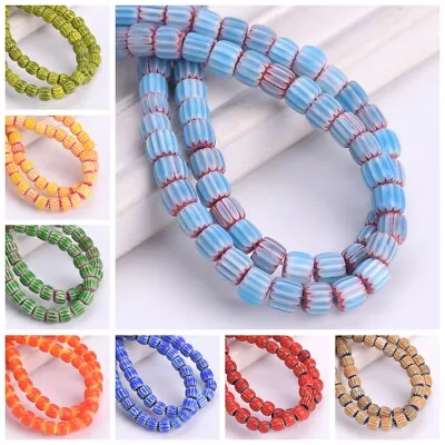 1 Strand 40cm 65pcs Cylinder 6mm~7mm Handmade Colorful Millefiori Glass Beads • £4.44