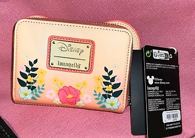 Loungefly Disney Minnie Mouse Wallet Floral Zip Around With Bow Accent • $35