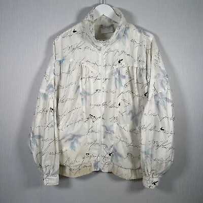 Adidas Vintage Retro Shell Suit Jacket 80s 90s UGLY Writing Print Men's 42 Large • £24.99