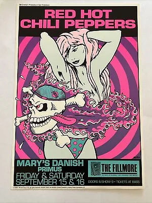 $250 • Buy Red Hot Chili Peppers Primus Original 1989 Concert Poster Fillmore Frank Kozik