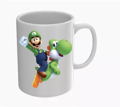 Super Mario Yoshi Luigi 11oz Mug. Can Be Personalised With Any Name • £7.79