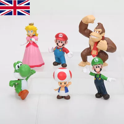 6Pcs/set Super Mario Bros PVC Action Figures Toys Kids Collectible Toy Gift UK • £5.99