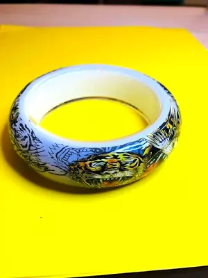 Ed Hardy By Christian Audigier Art Bangle Bracelet  Tiger  And Coa • $11.99