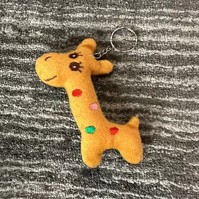 Cute Giraffe Plush Keyring Bag Charm Key Fob Keychain Animal Yellow Backpack New • $6.25