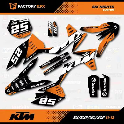 Orange & White  Racing Graphics Kit Fits KTM 11-12 SX SXF XC XCF 125 250 450 6N • $74.99