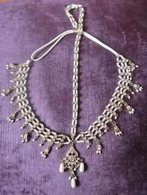 £65 • Buy NEW Pearl Gold Headpiece Costume Jewellery Tikka Mathapatti Jhoomer Sheeshpatti