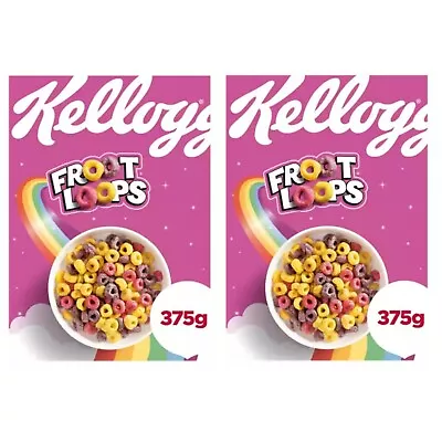 Kellogg's Froot Loops Tasty Magical Fruit Breakfast Cereal 2 X 375g Free UK P&P • £15.95