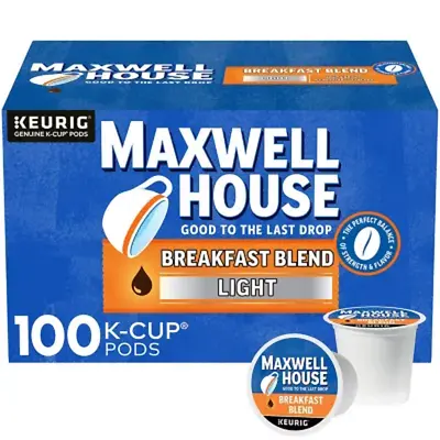 Maxwell House Breakfast Blend Light Roast K-Cup Coffee Pods 100 Ct FREE SHIPPING • $49.85