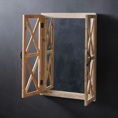 Window Shutter Mirror With Distressed Wood Frame • $134