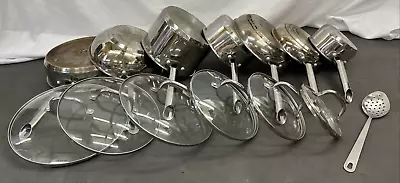 Wolfgang Puck's Cafe Collection 14 Pc Set Stainless Steel Pots Pans W/ Lids FS • $200