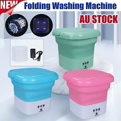 Mini Washing Machine Bucket Folding Portable Laundry Machine Clothes Washing • $13.99