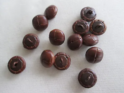 TAN FOOTBALL BUTTONS  15mm Diameter Resin (leather Style) Pack Of 10 • £3.20