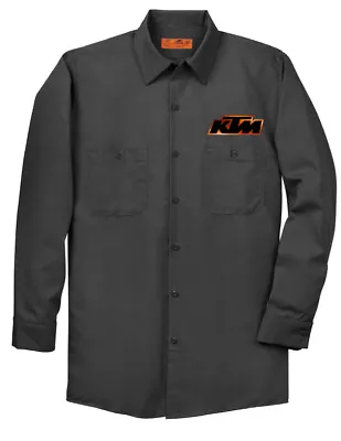 RED KAP Industrial Mechanic Shirt Motorcycle Biker Fathers Day Suzuki KTM Moto • $34.99