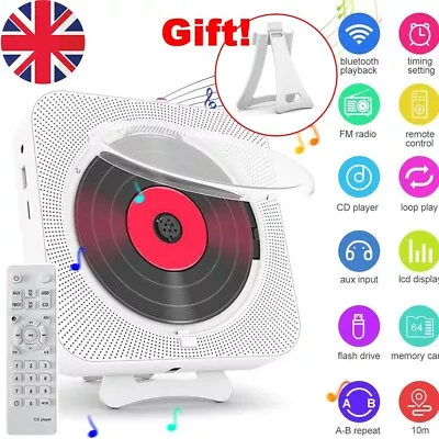 Portable Speaker CD Player Wall Mounted Bluetooth-compatible 5.1 With Bracket • £43.05