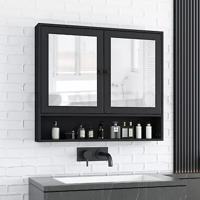 Bathroom Mirror Cabinet Shaving Medicine Storage Toilet Cupboard Shelf Organiser • $104.95