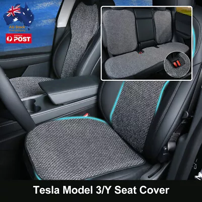 For Tesla Model Y/3 Car Front Rear Seat Cover Protector Mat Anti Slip Breathable • $111.14