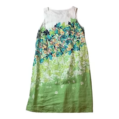 J. Jill Love Linen Floral Sleeveless Shift Dress Size M 100% Linen • $23.03