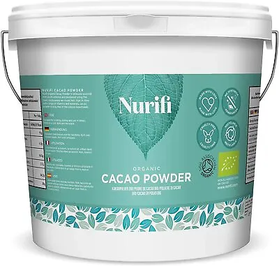 £9.95 • Buy 1KG Organic Cacao Powder - By Nurifi - Peruvian Cacao, Raw, Natural & Vegan