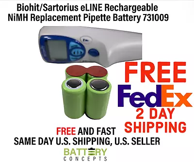 RECHARGEABLE NiMH REPLACEMENT BATTERY For Sartorius/Biohit ELine Pipette • $19.99