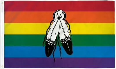 $8.94 • Buy Two Spirit Rainbow Flag 3x5 Ft Third Gender Pride Native American Indian LGBTQ 