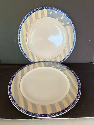 Set 2 America The Beautiful Dinner Plates Patriotic US Flag Sakura Warren Kimble • $16.50