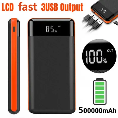 $24 • Buy Power Bank Portable External 500000mAh ChargerLCD 3USB Battery For Mobile Phone