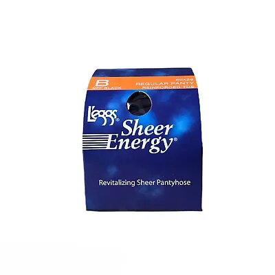 $5.69 • Buy 1pair Leggs Sheer Energy Pantyhose Size B Off Black Reinforced Toe Regular Panty