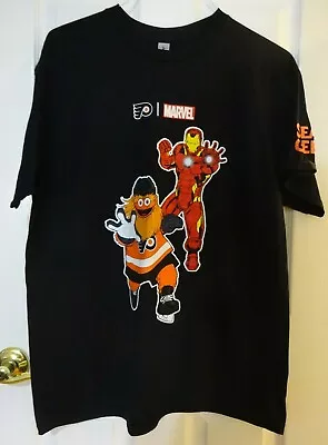 Philadelphia Flyers MARVEL GRITTY IRON MAN - T Shirt - Gildan - Size L - New • $55