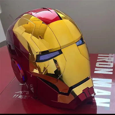 US! AUTOKING Iron Man MK5 1:1 Helmet Wearable Voice-control Golden Mask Cosplay  • $185.38