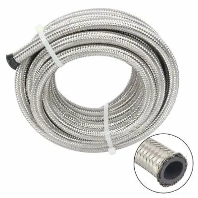 4AN/6AN/8AN/10AN/12AN Stainless Steel Braided CPE Fuel/Oil/Gas Hose Line Silver • $18.19