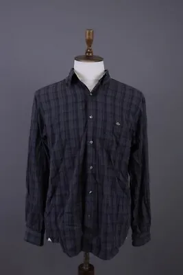 Lacoste Gray Check Long Sleeve Button Up Dress Shirt Size 42 / 6 / L • £23.99