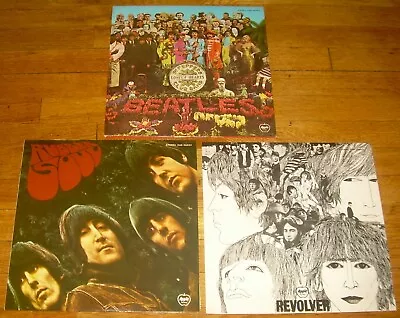 Lot Of 3 BEATLES Japanese Vinyl LPs RUBBER SOUL Revolver SGT PEPPER's Excellent • $13.50