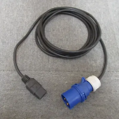 4M IEC C19 Female To IP44 16A PCE Commando Blue Plug Male Power Lead Cable • £30