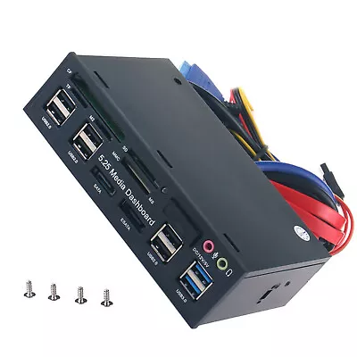 5.25 In Computer Dashboard Media Front Panel Speed USB Card Reader For Win7/8/10 • £36.94