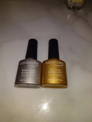 £1 • Buy Lavender Violets 2 Piece Set Base & Top Coat Gold & Silver